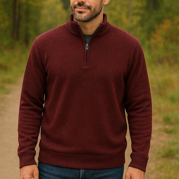 Robert Graham 1/4 zip Sweater Red Black Men’s size XXL Cotton Blend - Picture 1 of 11